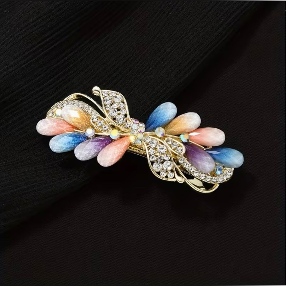 Rhinestone Embellished Barrette Hair Clip Barrette Gorgeous New Modern